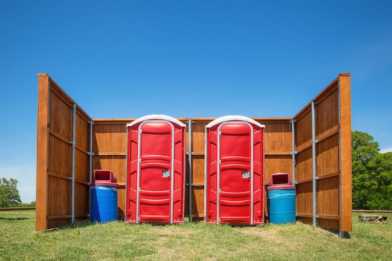 Short-term porta potty units staged for delivery in Glens Falls, New York